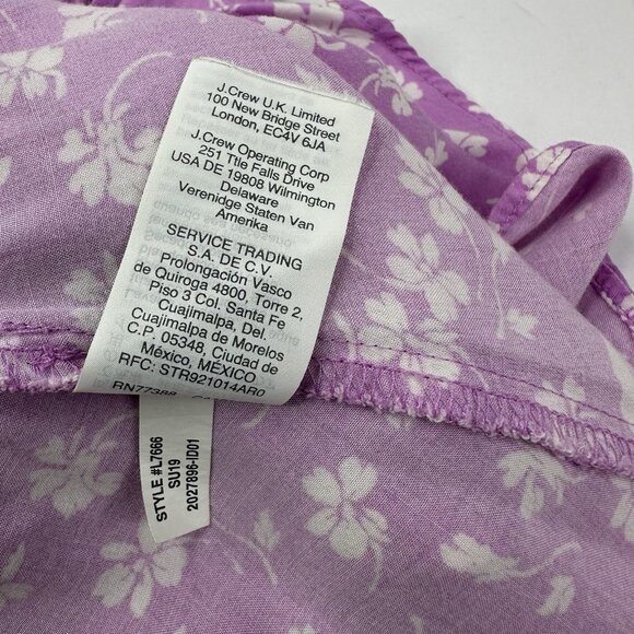 J.Crew Women's Purple Floral Ruffle V-Neck Designer Summer Party Dress‎ 4/C36 - Picture 7 of 14